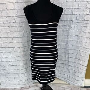 Forever 21 tank top stripe dress black white & grey sz large